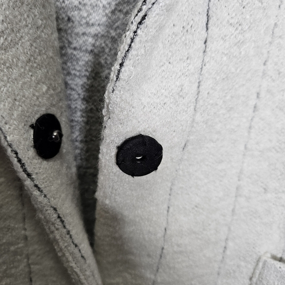 Rachel Zoe Women's Ivory Pinstriped Wool-Blend Coat Jacket Size Medium - Picture 5 of 10